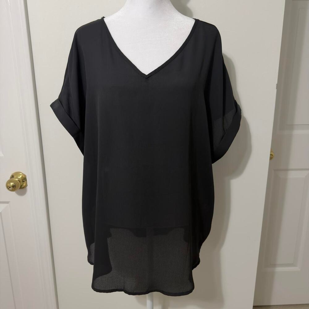 Black V-Neck Blouse